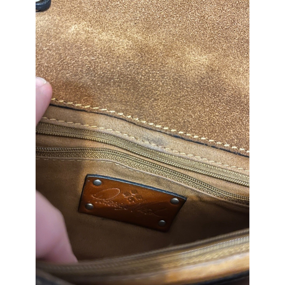 PATRICIA NASH SAVINI TOOLED BOHO COWGIRL TURQUOISE LEATHER BAG PURSE - Picture 11 of 11